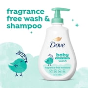 Baby Dove Sensitive Skin Care Baby Wash For Baby Bath Time Fragrance Free Moisture Fragrance Free And Hypoallergenic, Washes Away Bacteria, 13 fl oz