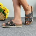 thumbnail image 5 of GJPBGK Women Sandals Women Double Buckle Slide Sandals Comfortable Cushion Insole Non-Slip Rubber Sole Good for Shopping, Parties & Casual Outings, 5 of 6