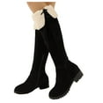 thumbnail image 3 of QISIWOLE Women Warm Tassel Knee Boots Thick Warm High Boots Large Size Student Shoe Boots Sales, 3 of 5