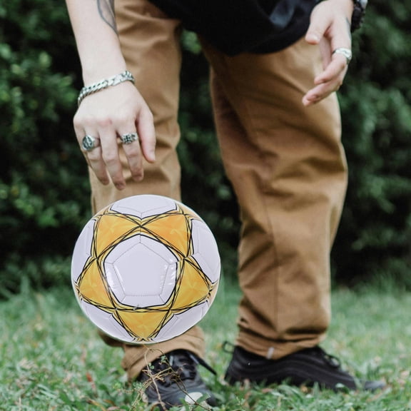 Vosarea Yellow Soccer Ball for Training Durable PVC Football for Youth Practice and Outdoor Sports