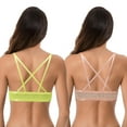 thumbnail image 2 of Curve Muse Womens Push Up Add 1 and a half Cup Underwire Halter Front Close Bras -2PK-Lime,Peach-46B, 2 of 6