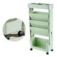 thumbnail image 3 of Multilayer Capacity Rotatable Removable Plastic Movable Bookshelf with Wheel, Compact Size for Study Office Conference Room Use, 3 of 8
