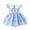 Blue, variant on Ulitacool 6-12 Months Baby Girl Romper Fly Sleeve Plaid Romper Embroider Bodysuits Dress Soft Daily Wear Baby Girl Romper Blue