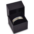 thumbnail image 3 of P. Manoukian Tungsten Wedding Band Ring 4mm for Men Women Black & 18K Yellow Gold Plated Center Line Pipe Cut Brushed Polished Lifetime Guarantee Size 7, 3 of 4
