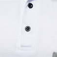 thumbnail image 5 of Pxiakgy Stitching Summer T-shirt Lapel Short-sleeved Men's Three-color Men's blouse White2 + M, 5 of 9
