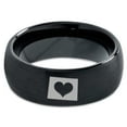 thumbnail image 2 of Tungsten Wyoming The Equality State Heart Band Ring 8mm Men Women Comfort Fit Black Dome Brushed Polished, 2 of 4