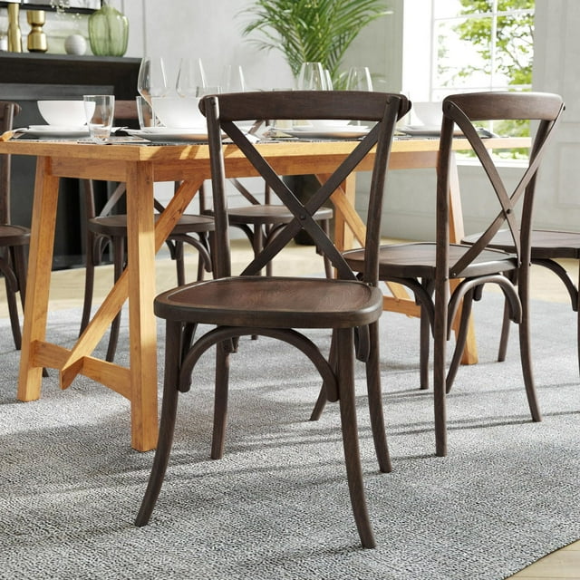 HERCULES Series Stackable Early American Wood Cross Back Chair