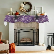 Christmas Holiday Fireplace Mantel Scarf | Purple Snow | Mantle Runner