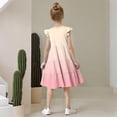 thumbnail image 6 of Lutiedan Girls Summer Dresses Ruffled Sleeve Casual Holiday Skate Twirl Dress Color Block Smocked Elastic Waist Tiered Midi Dress for 4-14 Years, 6 of 8