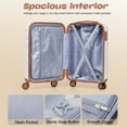 thumbnail image 5 of 3 Pieces Luggage Sets(20"carry on+bags),PC+ABS Hardshell Lightweight Suitcase with TSA Lock,WhiteBrown, 5 of 11