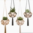 thumbnail image 1 of SPRING PARK Hollow Faux Leather Swing Plant Hanger Indoor Hanging Planter Basket Decorative Flower Pot Holder for Indoor Outdoor Home Decor, 1 of 7