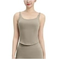 thumbnail image 2 of Otvok Womens Yoga Tank Top Solid Color with Chest Pad Sports Underwear Bra Camisole Top, 2 of 6