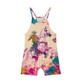 thumbnail image 5 of Jinhomg Little Girls Jumpsuit Cute Floral Printed Overall Pants Casual Loose Fit Spaghetti Straps Onesie Summer Shorts Toddler Kids Romper with Pocket Clearance Items for Kid Multicolor 5 Years, 5 of 6