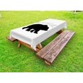 thumbnail image 1 of Adventure Outdoor Tablecloth, Black Silhouette of a Wild Bear Zoo Animal Nature Passion Hipster Design, Decorative Washable Fabric Picnic Tablecloth, 58 X 104 Inches, Charcoal Grey White, by Ambesonne, 1 of 2