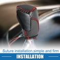 thumbnail image 6 of Car Gear Shifting Knob Cover Automatic Transmission for Subaru Crosstrek 2018-2023 Black Red Stitches, 6 of 7