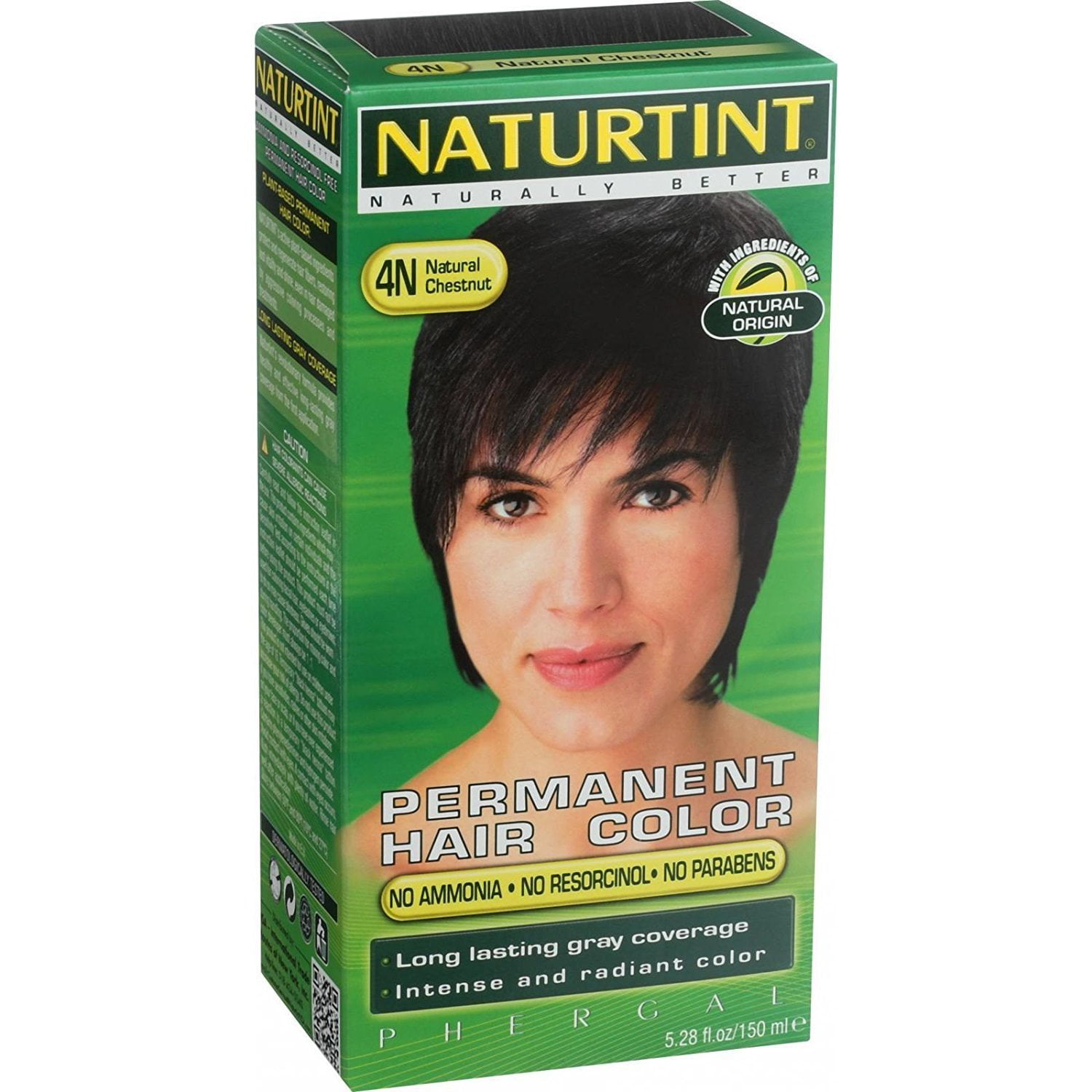 Naturtint Hair Color - Permanent - 4N - Natural Chestnut - No Ammonia ﾂｷ No  Resorcinol ﾂｷ No Parabens  oz (Pack of 4) 