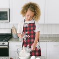 thumbnail image 4 of Red Christmas Snowflake and Plaid Pattern Kids Aprons for Girls and Boys,Adjustable Neck Strap Toddler Aprons for Kids Cooking Baking, 4 of 7