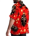 thumbnail image 3 of Seven Starred Ladybird Men's Short Sleeve Beach Shirts Poplin Spread Collar Tops Casual Printed Button Down Summer Unisex, 3 of 6