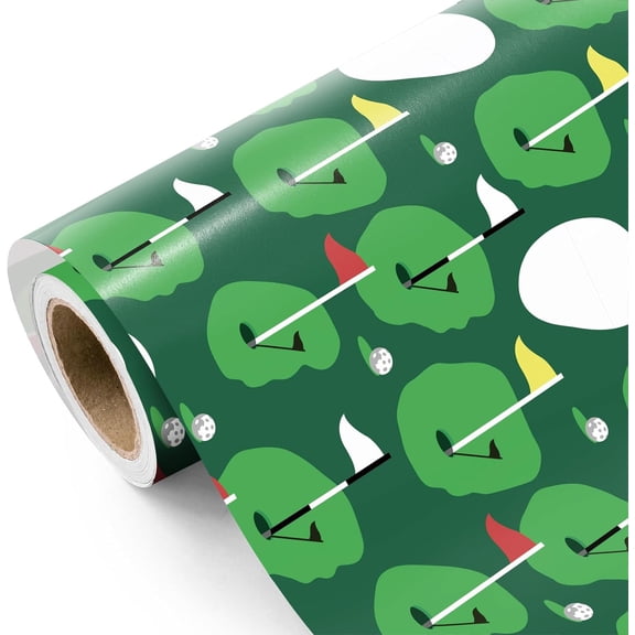 58"x 23" inchs Golf Wrapping Paper Roll - Green Golf Wrapping Paper Perfect for Men, Sports Party, Birthday, Father's Day, Team Celebration