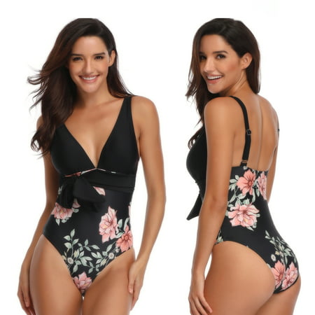 TOPCHANCES 2019 Plus Size Women One Piece Bandage Swimwear Padded Bikini Monokini Swimsuit Beachwear Bathing Suit