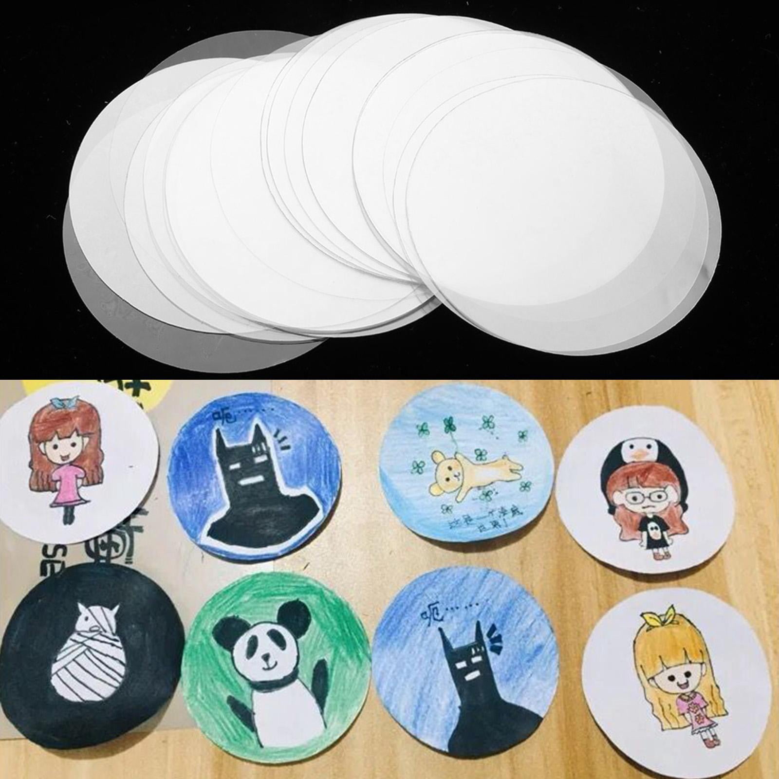 Tachiuwa 3x100Pcs 54mm/70mm/86mm Blank Button Components Badge Paper for Crafts 54mm