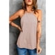 thumbnail image 2 of Blusa con cuello halter y nudo en la espalda, cuello elástico, blusa informal sin mangas de color puro para mujer, 2 of 6