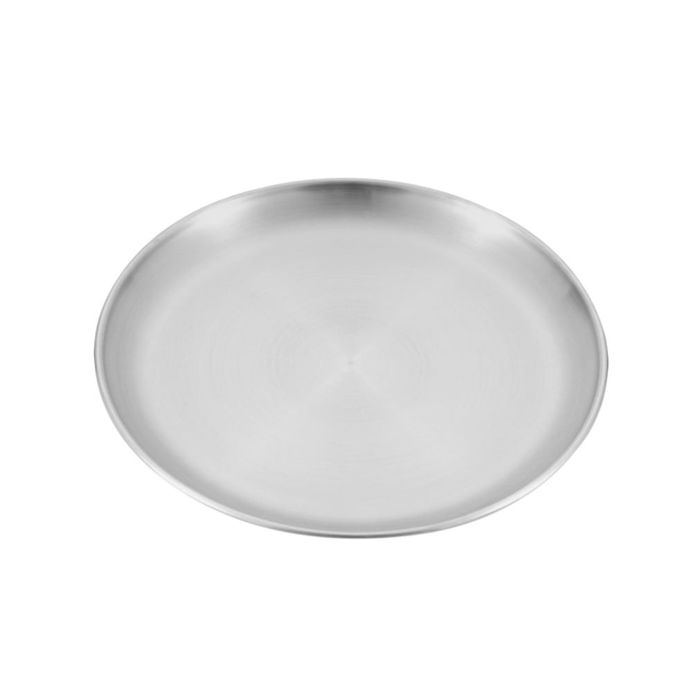 1 PCS 9 Inch Large Stainless Steel Plate, Round Dinner Metal Plates, Metal Salad Steak Plates