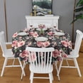thumbnail image 2 of Pioneer Flower Floral Print Pattern Round Tablecloth 60"x60",Wrinkle Wipeable Table Cloth for Kitchen Dining Room Picnic Patio Party, 2 of 6