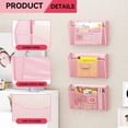 thumbnail image 4 of Organizador de archivos de pared GDINDINFAN de malla rosa con 3 compartimentos, 4 of 7
