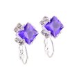 thumbnail image 1 of Qarigey 1 par de pendientes de diseño de circón cuadrado para mujer, aleación de cristal brillante para niñas Ropa, zapatos y accesorios Miscelánea morado claro Qarigey AP000119-06B, 1 of 1