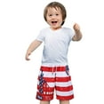 thumbnail image 2 of HA-EMORE Boys' American Flag Swim Trunk 5-6 White Red Quick Dry Boys Boardshorts Boys Bathing Suit UPF 50+ Sun Protection, 2 of 8