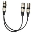 thumbnail image 1 of BELOVING 1 Female to 2 Male 3 Pin Patch Y Cable for Various Musical Instruments Mixer Black, 1 of 10