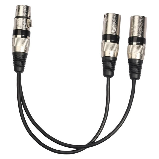 BELOVING 1 Female to 2 Male 3 Pin Patch Y Cable for Various Musical Instruments Mixer Black