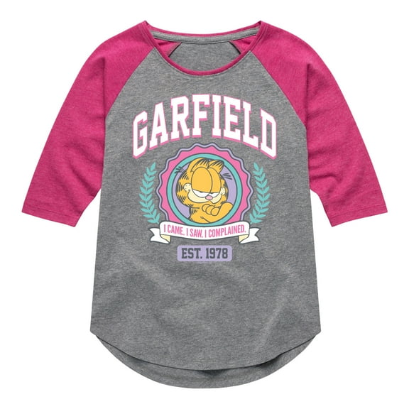 Garfield - Collegiate - Toddler And Youth Girls Raglan Graphic T-Shirt