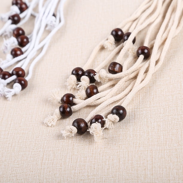 Vintage Self Tie Handmade Braided Wooden Bead Women Belt  display picture 2