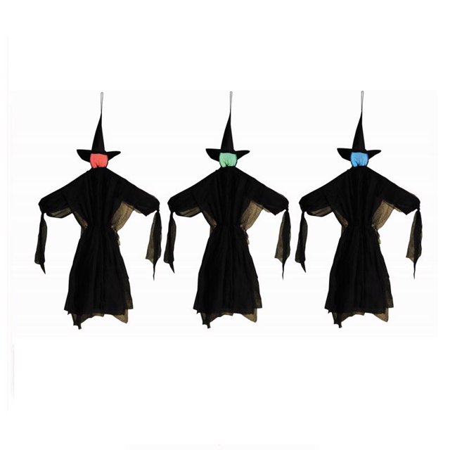 Bruja colgante preiluminada con LED para decoración de Halloween, Fun World