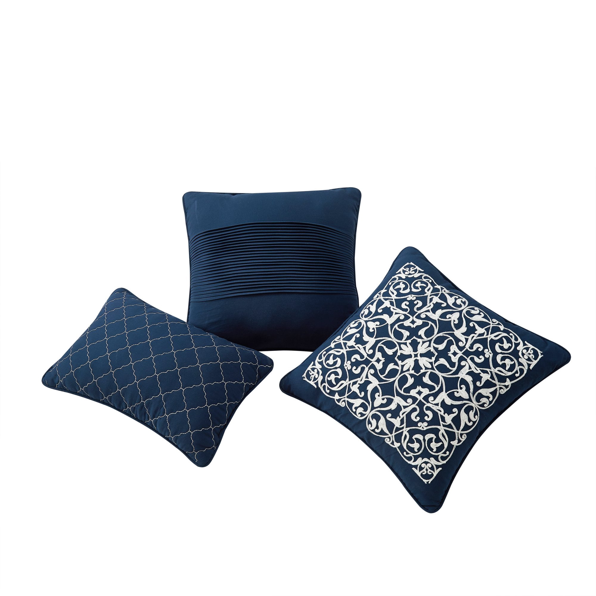 Better Homes & Gardens Navy Buckingham Jacquard 12 Piece Pre Washed Bed in a Bag, King
