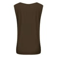 thumbnail image 4 of WREESH Womens Tank Tops Solid Color Camisole Sleeveless T-Shirt Loose Tank Top Brown, 4 of 5