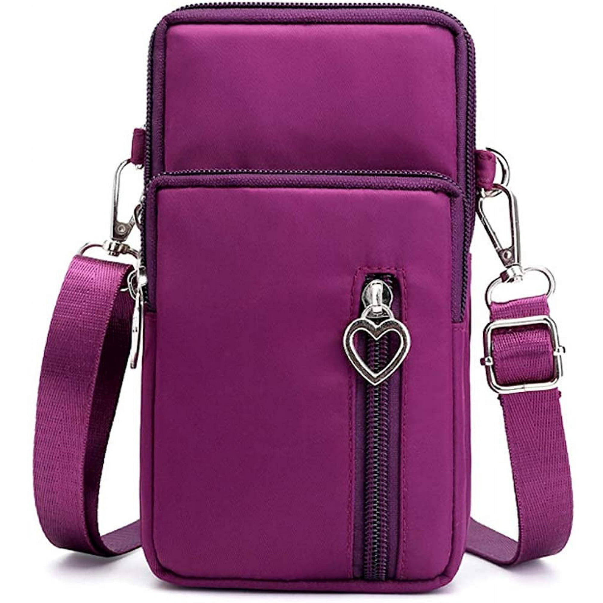 Huasice Small Crossbody Wallet Phone Bag For Women Mini Crossbody Cell Phone Purse Purple