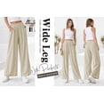 thumbnail image 5 of SWQZVT Womens Wide Leg Linen Pants With Pockets High Waist Loose Trousers Business Work Casual Slacks Palazzo Lightweight Pants, 5 of 9