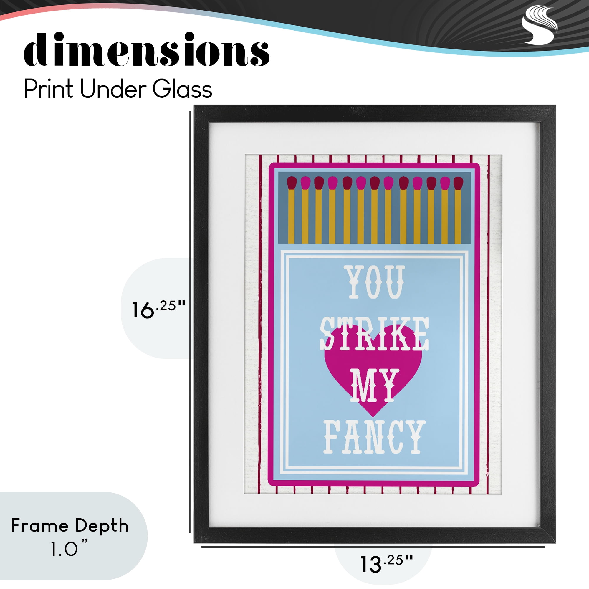 Stupell Industries You Strike My Fancy Black Framed Print Under Glass, design by Lil' Rue