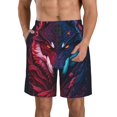 thumbnail image 1 of Fotbe Cool Wolf Head Trajes de Baño Estampados para Hombre, Shorts de Verano de Secado Rápido, Ropa de Playa, Bañadores-3X-Large, 1 of 6