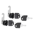 thumbnail image 1 of Cerradura de cajón de gabinete Uxcell con llaves 2 Pcs 5/8" (16mm) Cerradura de seguridad de cilindro de aleación de zinc para puerta de armario negra, 1 of 6