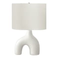 thumbnail image 1 of Lighting - 25"h - Table Lamp - White Ceramic - Ivory/Cream Shade - Contemporary, 1 of 3