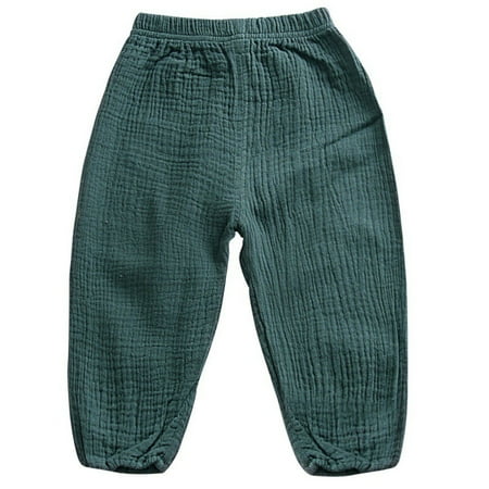 

Toddler Kids Baby Boy Girl Cotton Linen Elastic Basic Harem Long Pants Bloomers Casual Joggers