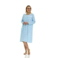 thumbnail image 2 of JEFFRICO Womens Long Sleeve Nightgowns Front Side Pocket Sleepwear Soft Pajama Dress Nightshirts Plus Size, 2 of 8