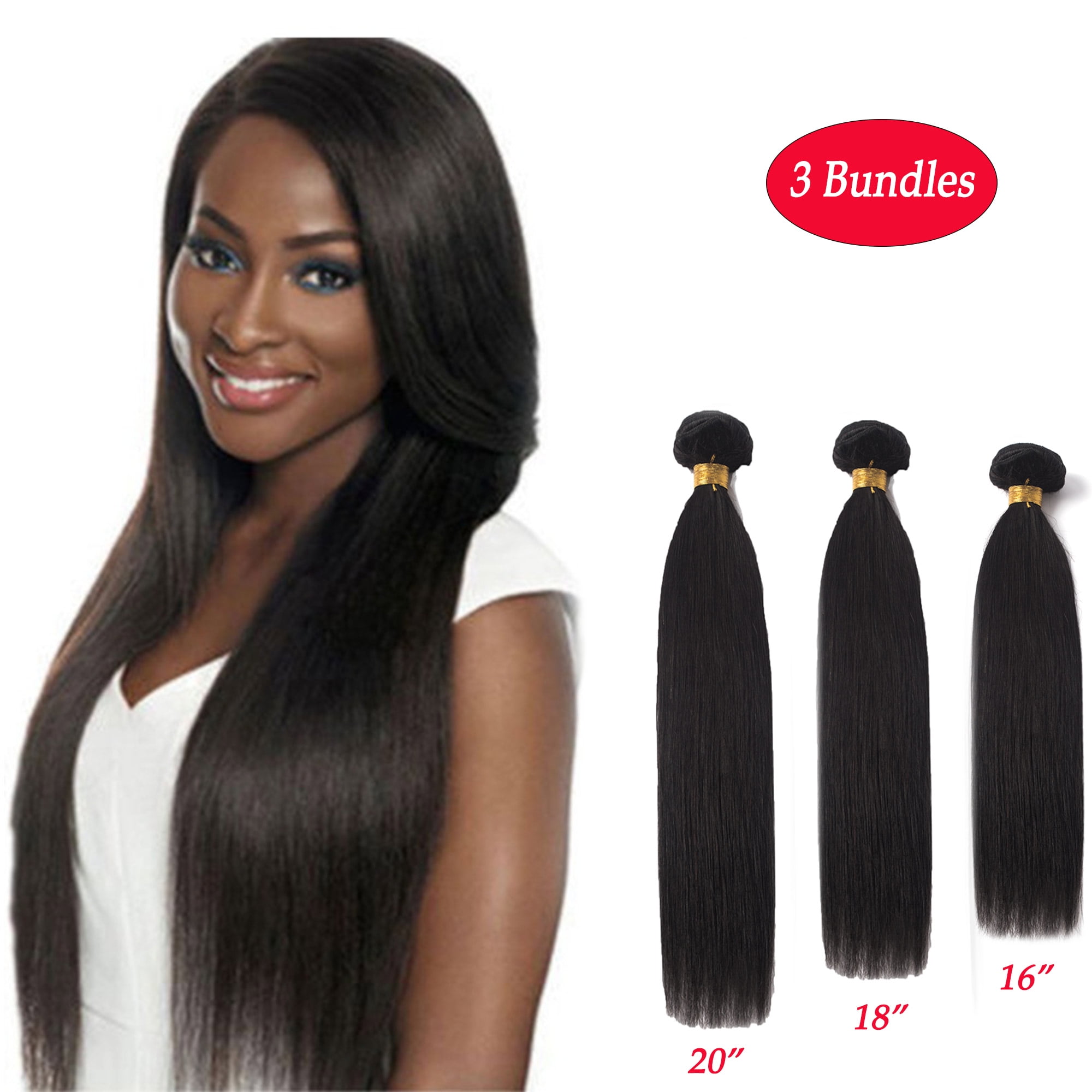 LELINTA 3pcs/Boundle 12 14 16 18 20 Size/Inch Brazilian Virgin Hair Silky  Soft Remy Human Hair 100% Unprocessed Hair Extensions Natural Color -  Walmart.com