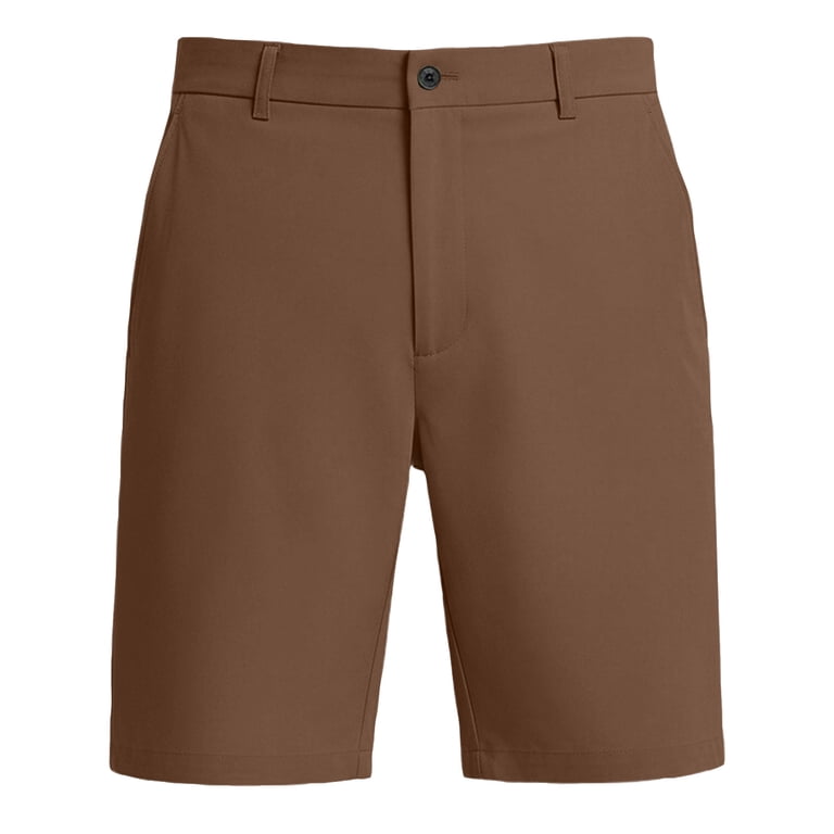 brown dress shorts men HKYNLAG Men's Casual Quick Dry Breathable Golf Shorts for Stretch Work Shorts Flat Front Lightweight Summer Shorts 3XL Color:Custom Color-B navy blue winter ball feature_Covered Button Two welt pockets on