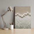 thumbnail image 4 of Plaster Relief Coastline Canvas Wall Art for Living Room Bedroom Bathroom, Coastal Raised Wave Ridge Beige Beach Canvas Art Wall Decor, Artwork for Walls Home Office Decor, 18"x24", 4 of 9
