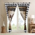 thumbnail image 4 of YST Windmill Curtains Farmhouse Blanket Rustic Country Style Curtains&nbsp;&&nbsp;Drapes, Black White Geometry Grid Window&nbsp;Curtains Vintage Wooden Plank Window&nbsp;Treatments 42''Wx90''L, 4 of 6